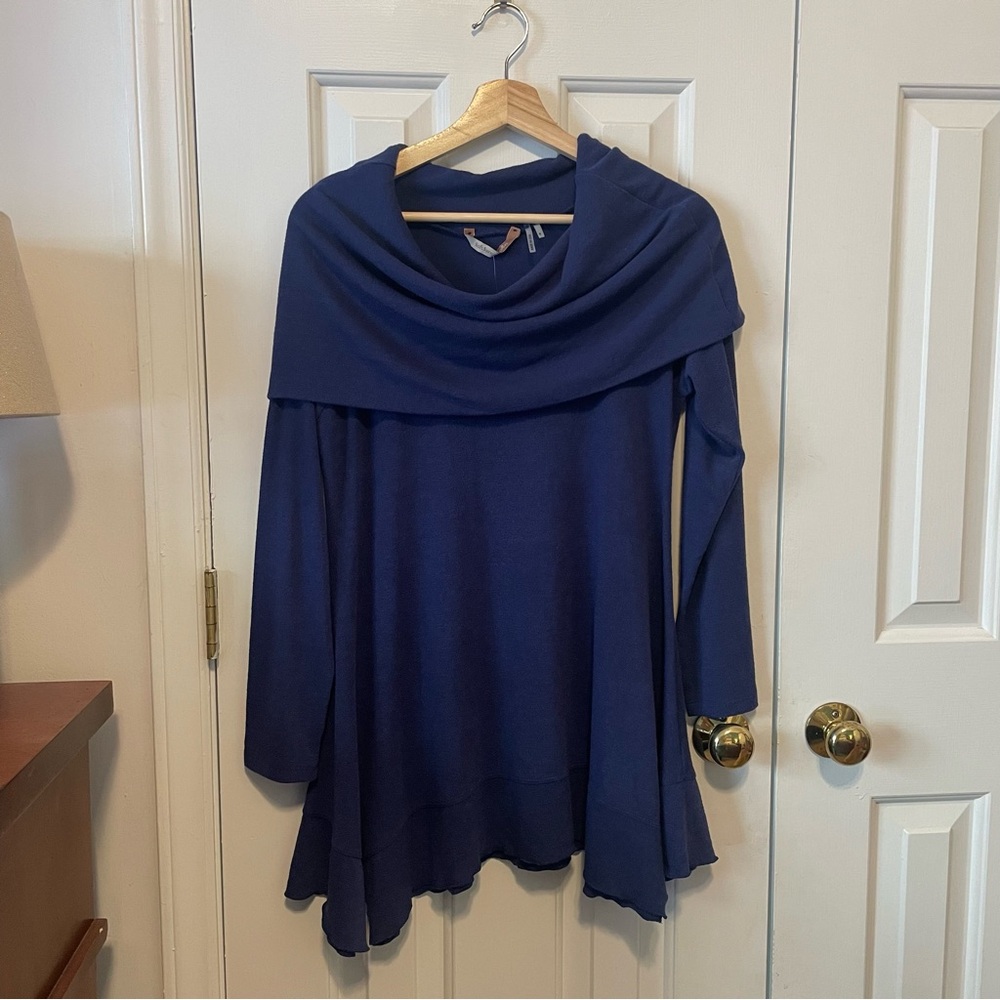 NWT Soft Surroundings B’Call Cowl Neck Sweater Blue